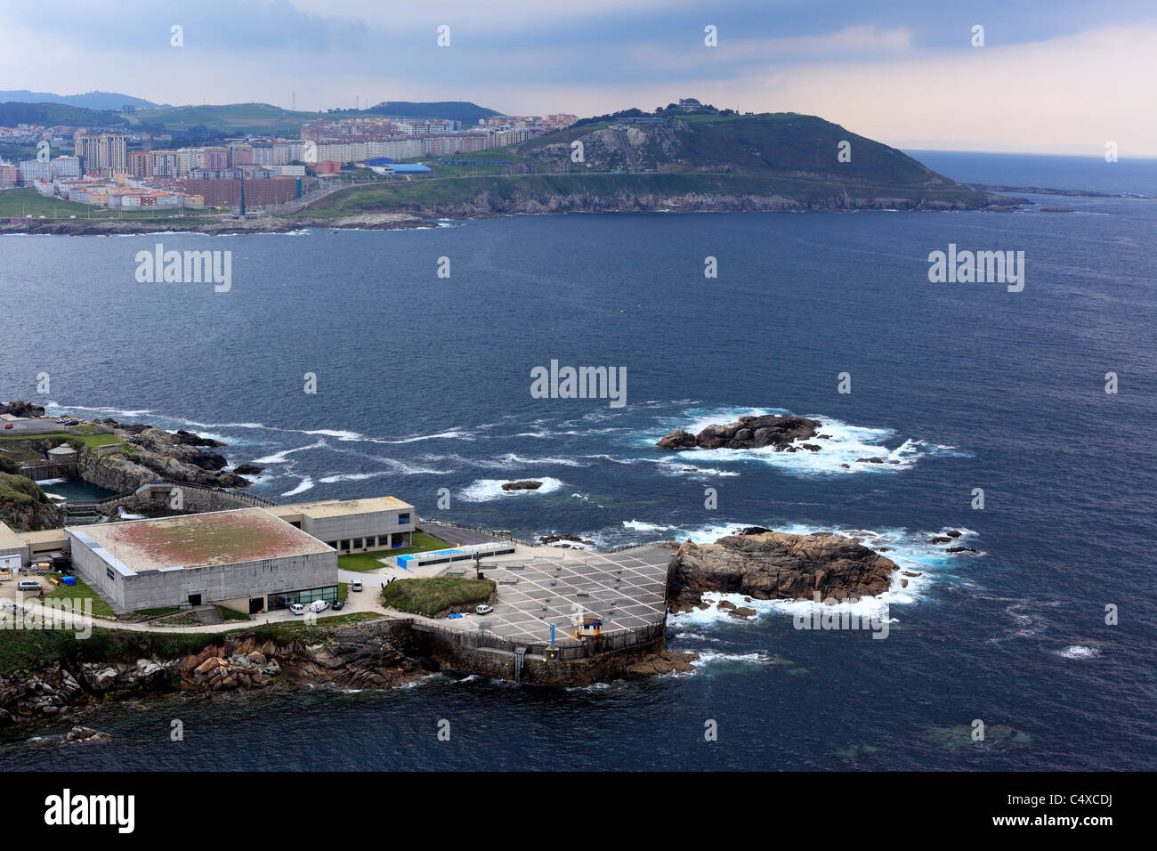 Seascape à partir de la tour d'Hercule, La Corogne, Galice, Espagne Banque D'Images
