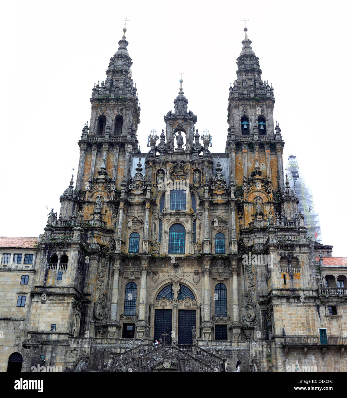 Façade occidentale de la Cathédrale, Saint Jacques de Compostelle, Galice, Espagne Banque D'Images