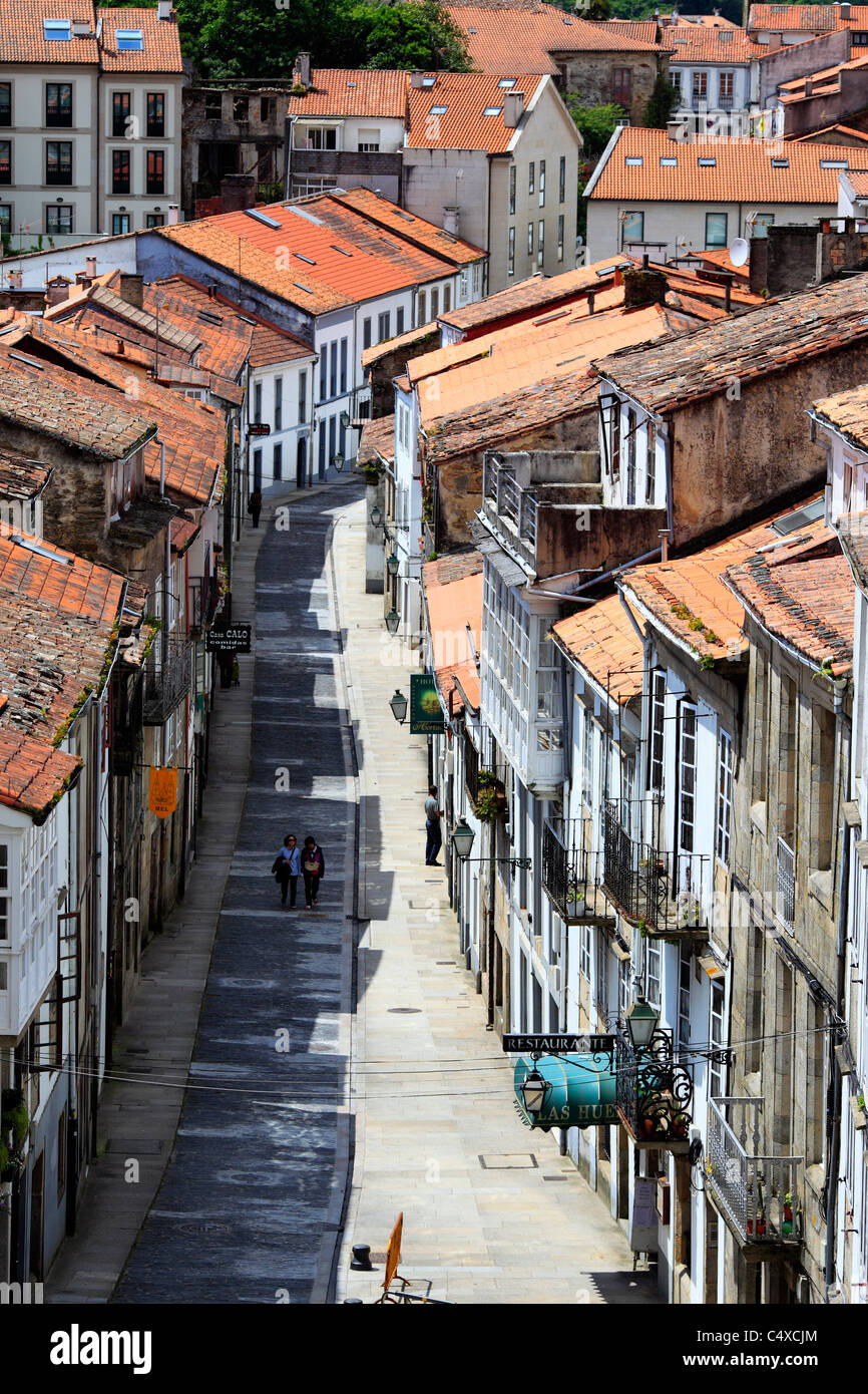 Vue de la ville, Santiago de Compostelle, Galice, Espagne Banque D'Images
