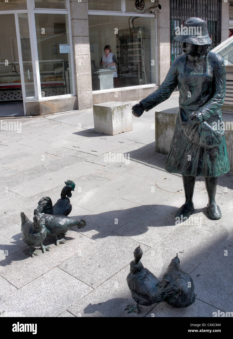 La sculpture moderne, Pontevedra, Galice, Espagne Banque D'Images