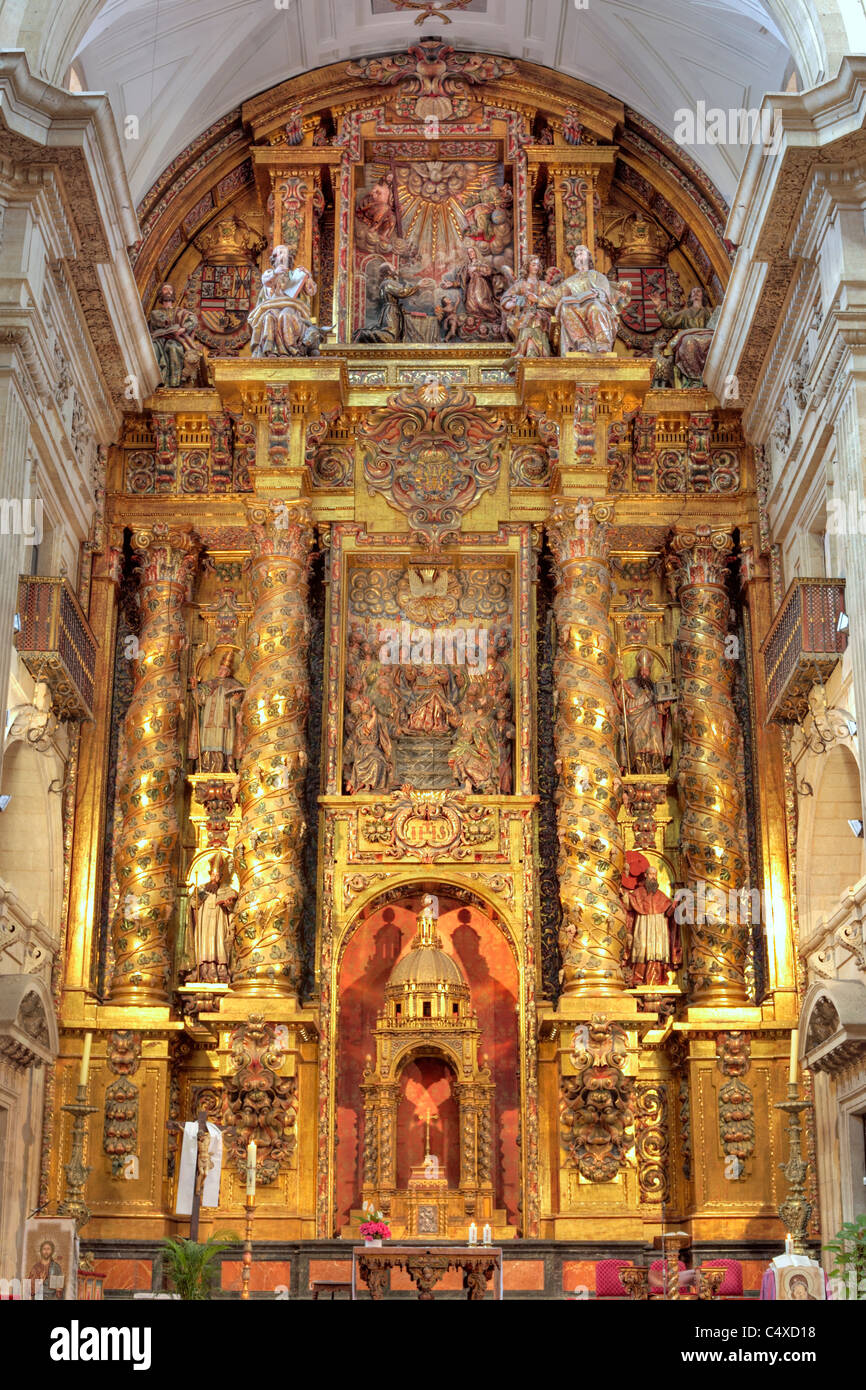 Intérieur de l'église baroque, Salamanque, Castille et Leon, Espagne Banque D'Images