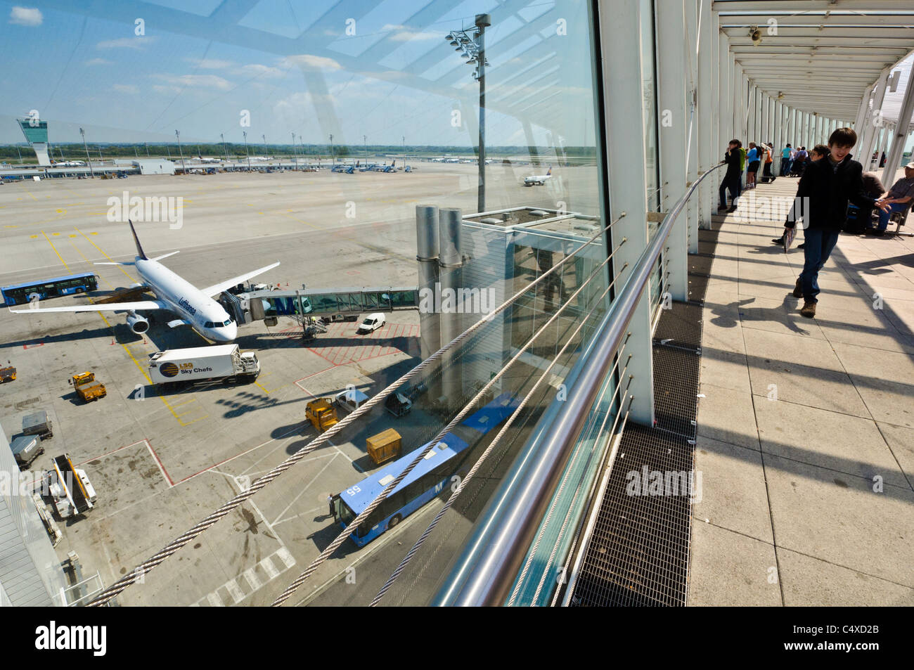 Terrasse panoramique de l'aéroport de Munich - Munich, Allemagne Banque D'Images