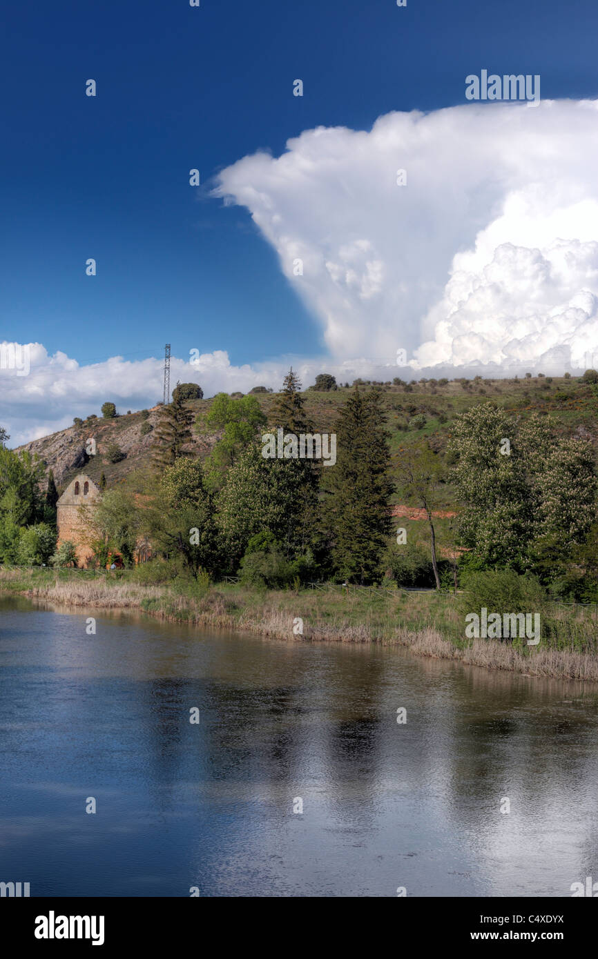 La rivière Duero, Soria, Castille et Leon, Espagne Banque D'Images