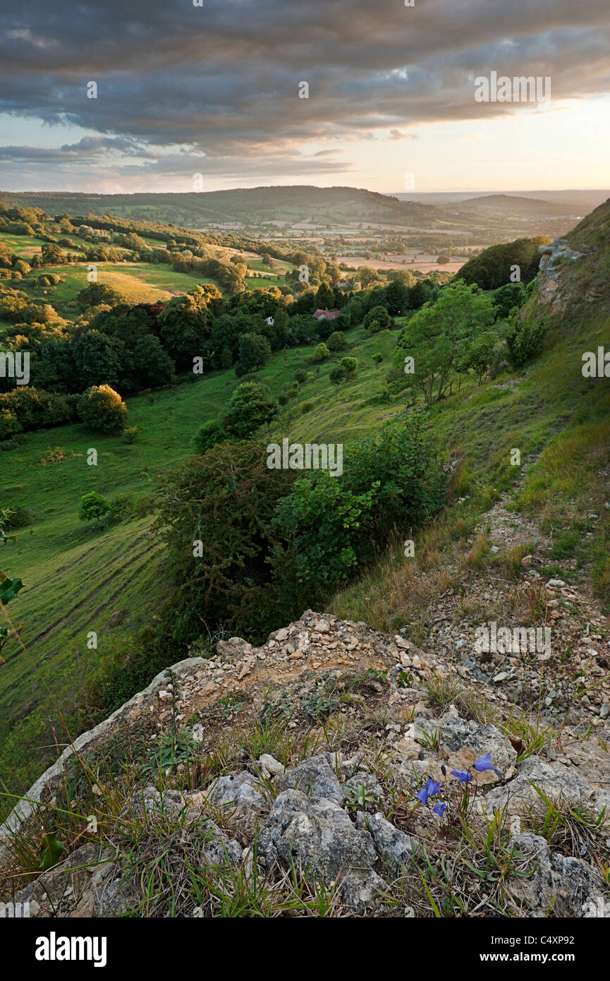 Vue vers Gloucester de Crickley Hill réserve naturelle locale Banque D'Images