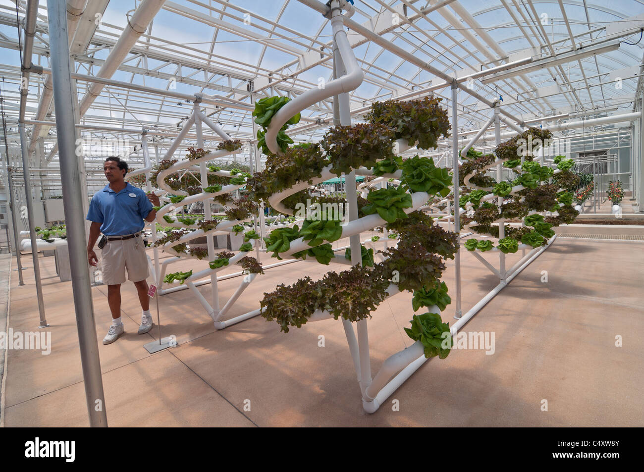 Le parc à thème Epcot Pavillon Terre Walt Disney World Resort Orlando la Floride le derrière La Tour & Graines vivant avec les terres d' Banque D'Images