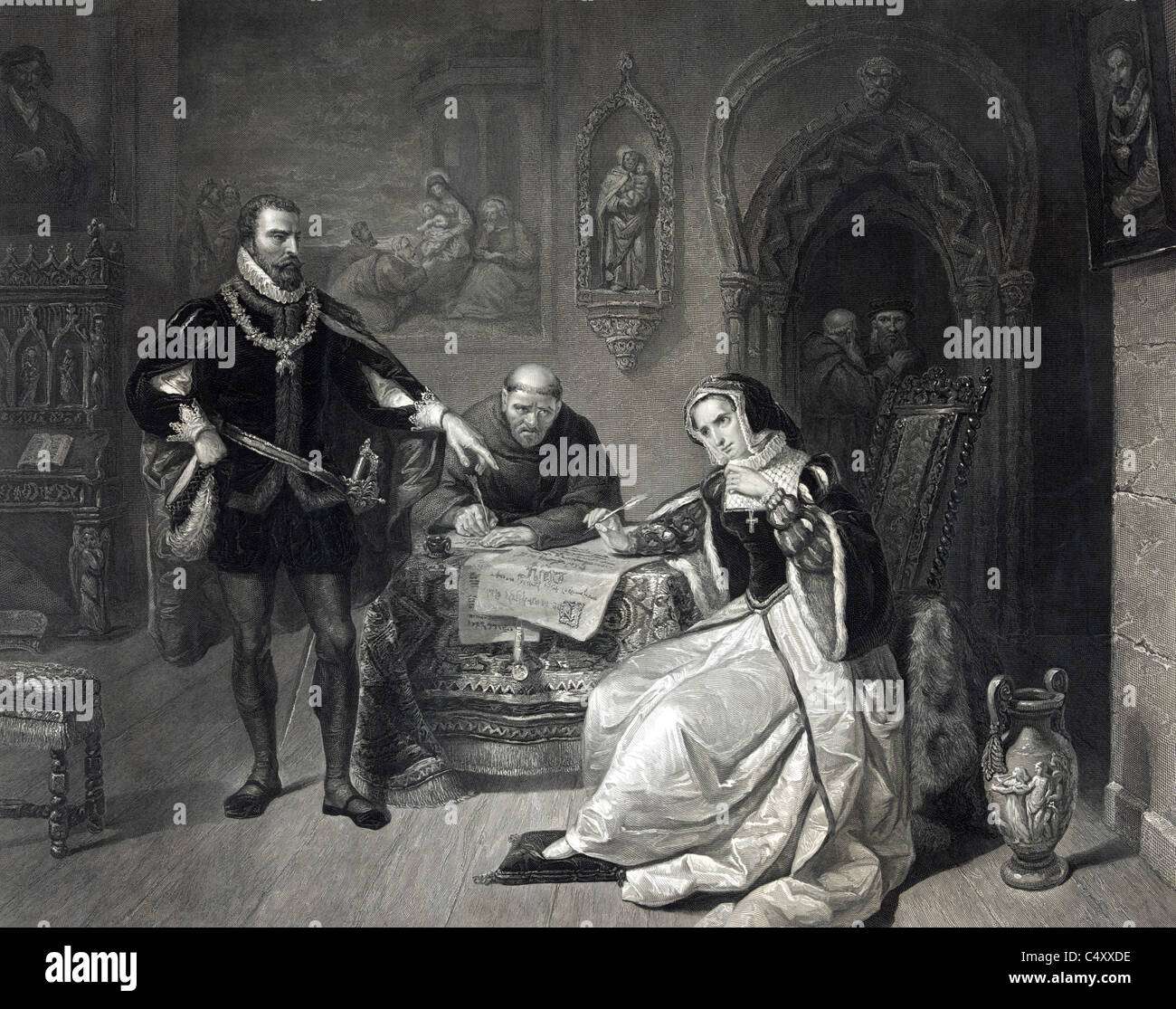 La signature de l'arrêt de mort de Lady Jane Grey Banque D'Images
