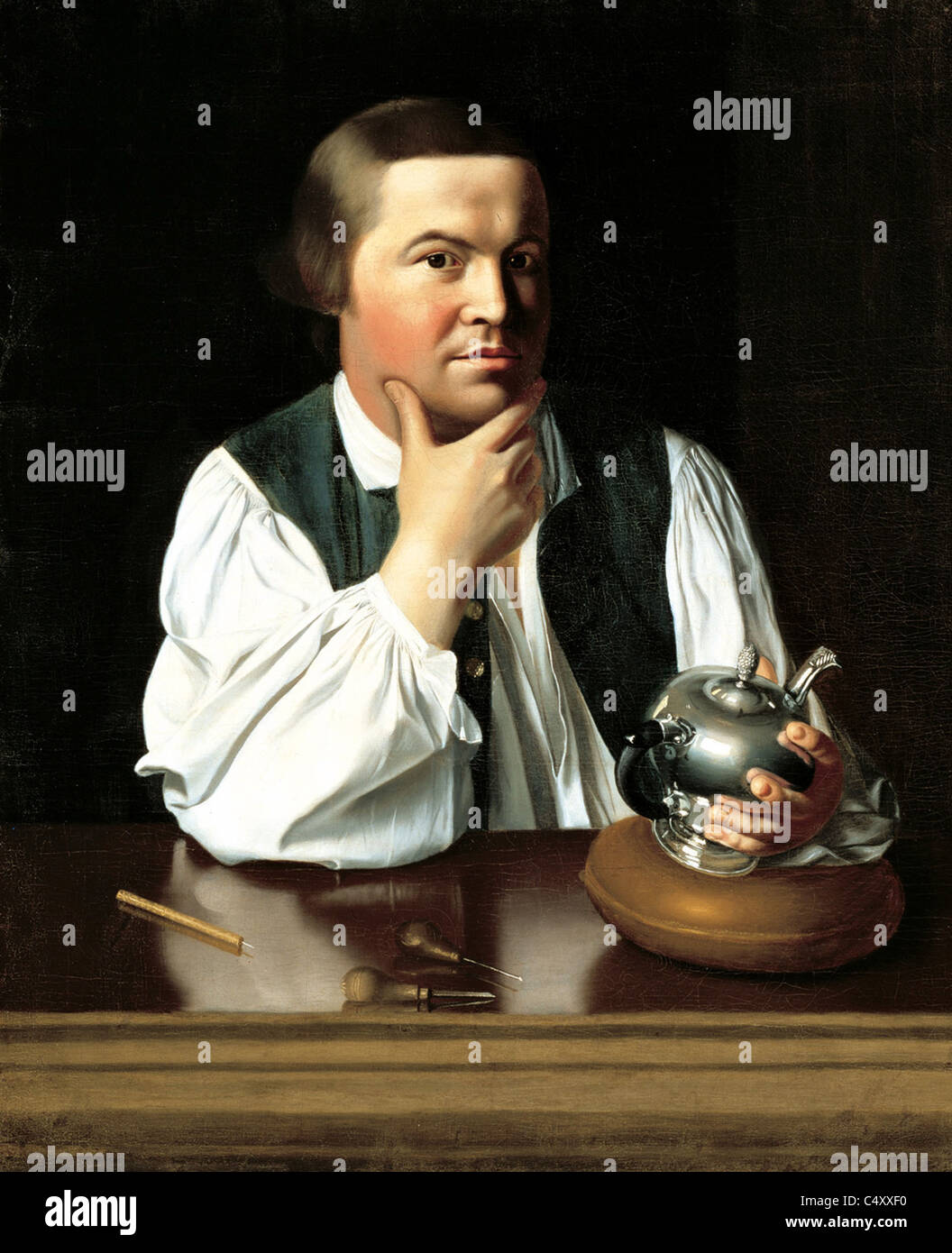Paul Revere, orfèvre américain et un patriote dans la Révolution américaine. Banque D'Images