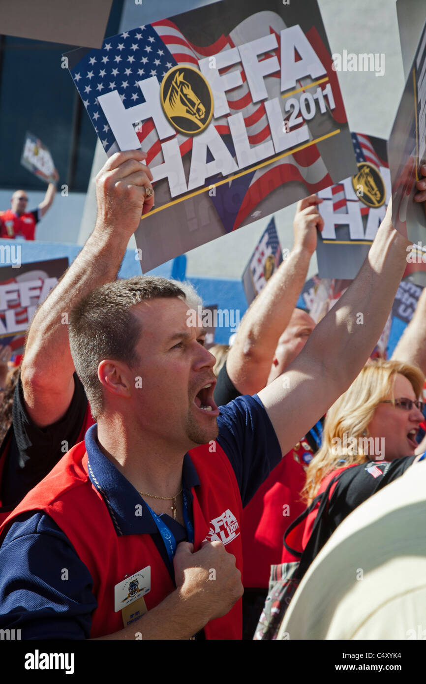 Rallye de campagne pour les Teamsters James Hoffa's la réélection à la mairie Banque D'Images