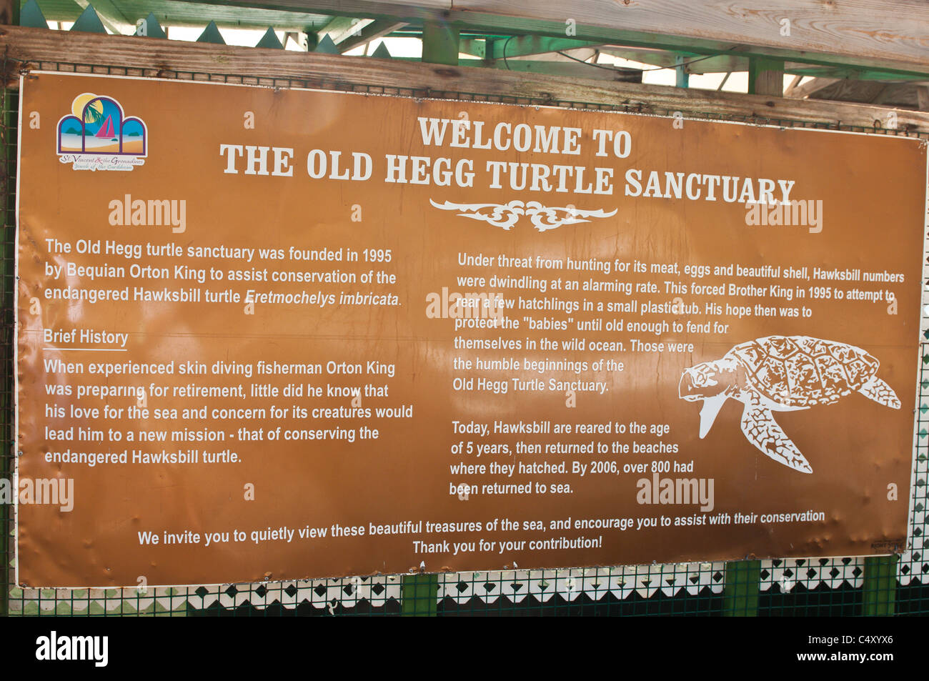 Old Hegg Turtle Sanctuary, Bequia, St Vincent & les Grenadines. Banque D'Images