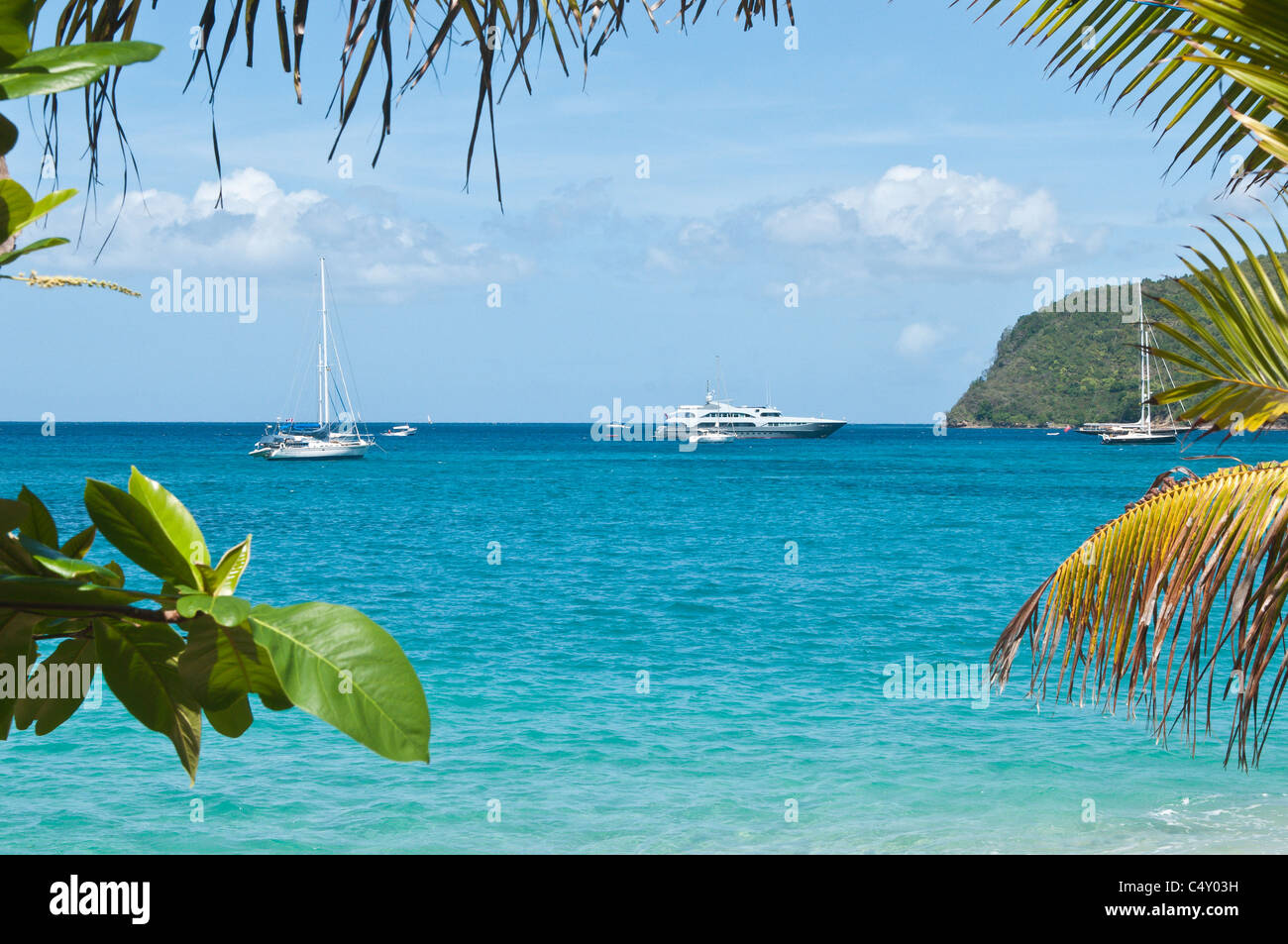 Lower Bay Beach, Bequia, Saint-Vincent-et-les Grenadines. Banque D'Images
