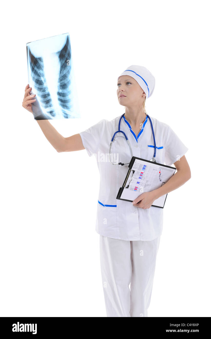 Doctor holding un x-ray Banque D'Images