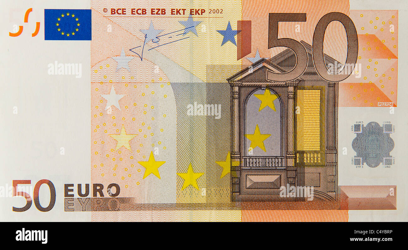 50 euros cinquante euros remarque bill Banque D'Images