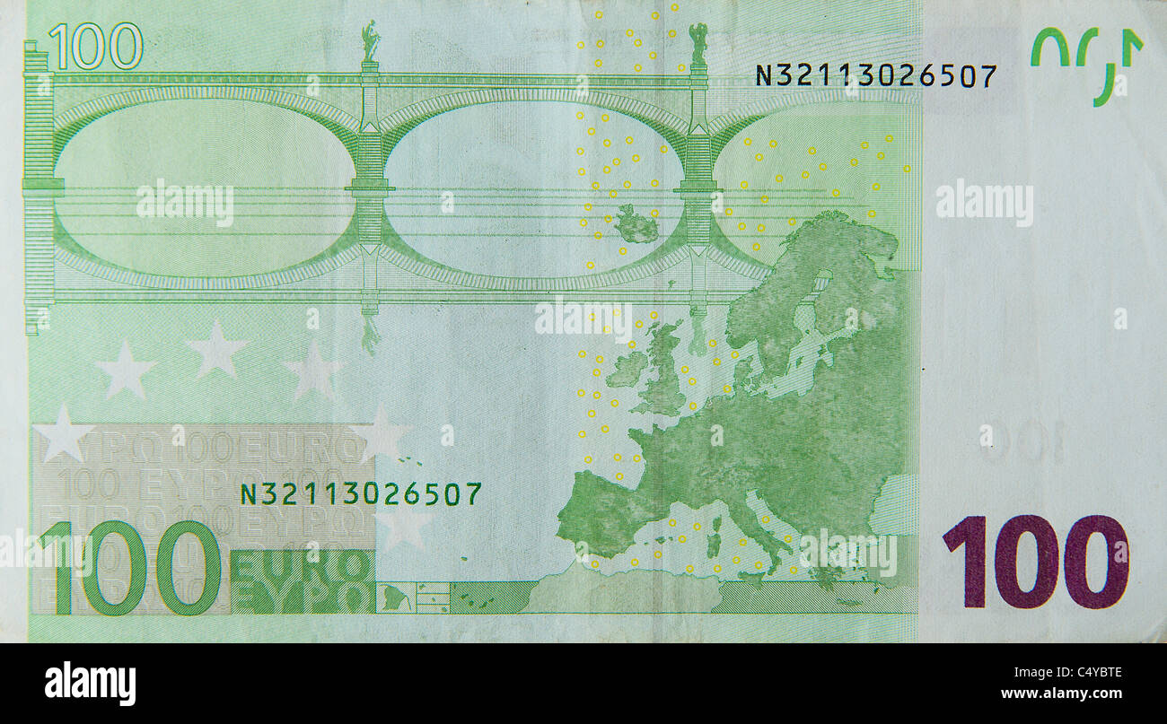 100 'cent' euro euros remarque bill Banque D'Images