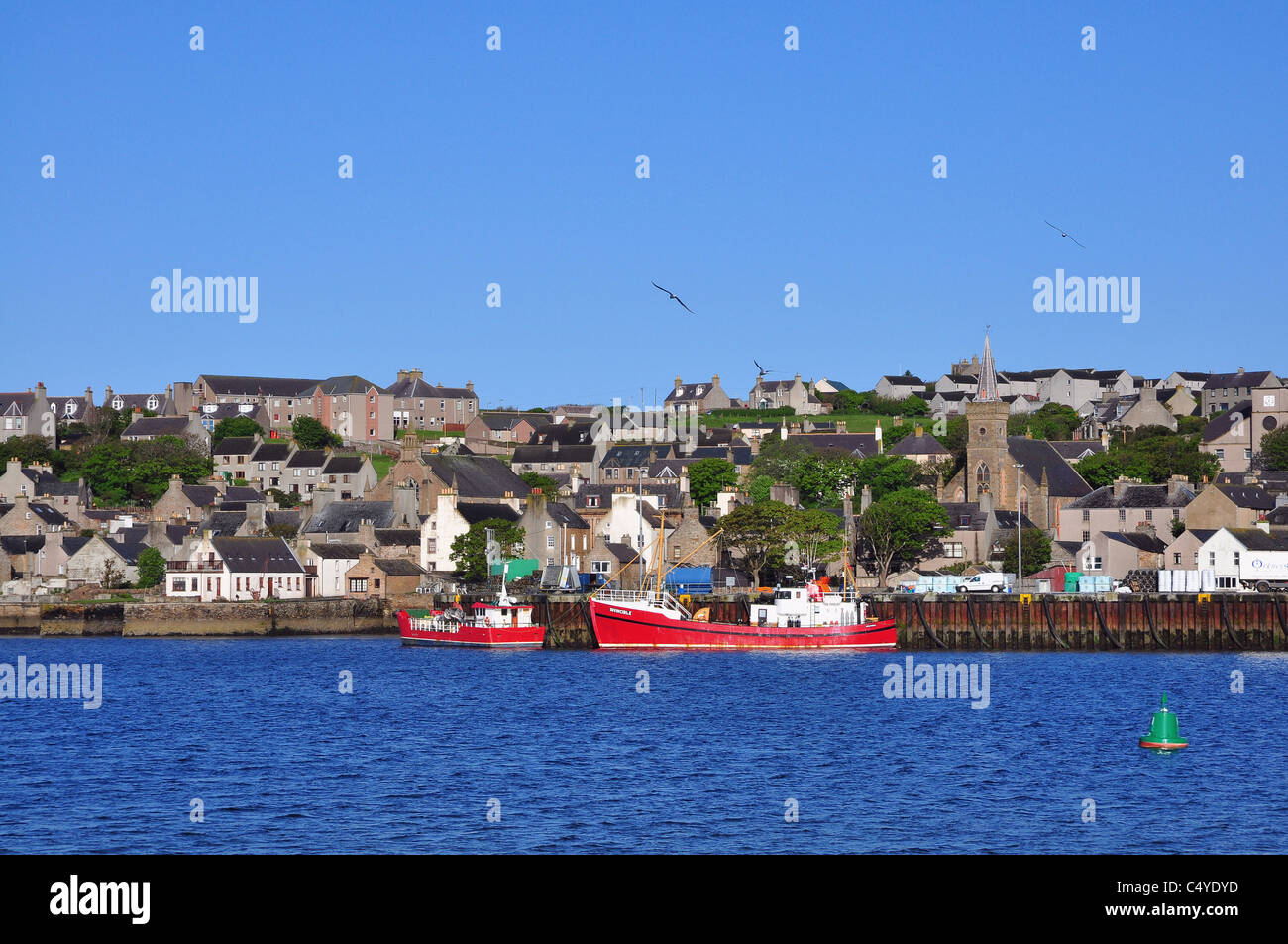 La ville et le port, Stromness, Orkney, Écosse continentale. Banque D'Images