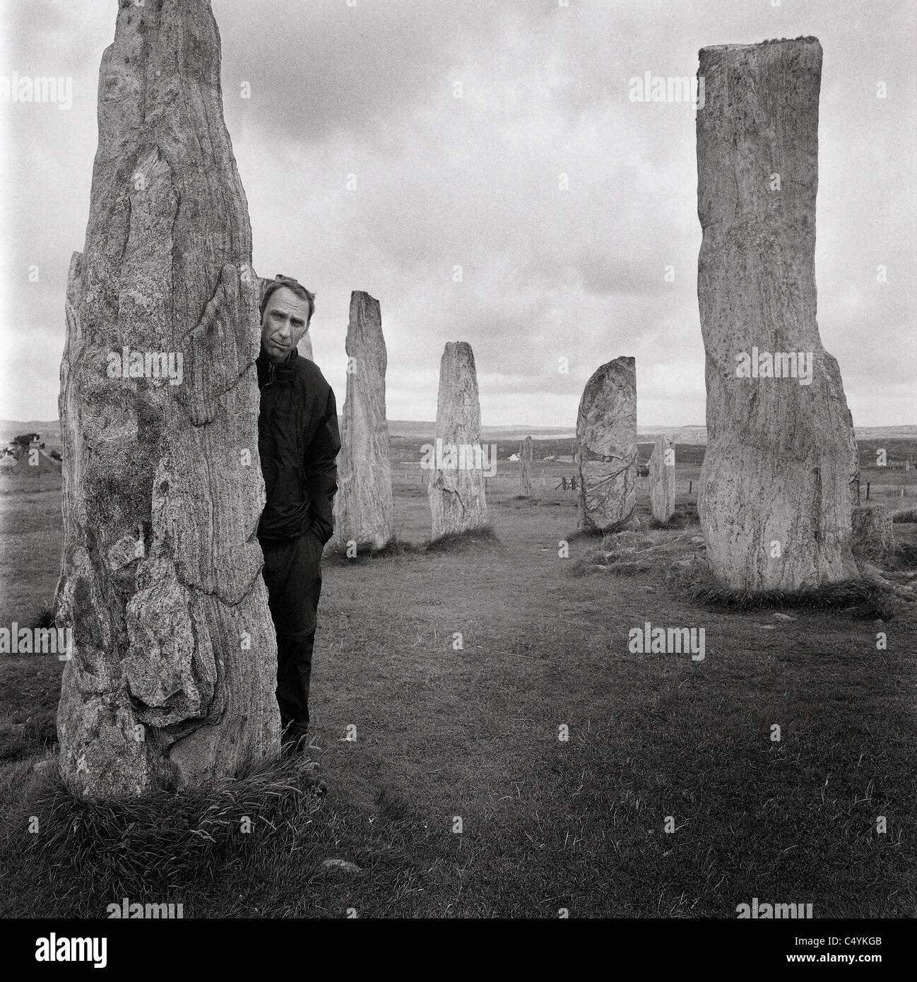 Will Self - écrivain, à callanish stones Banque D'Images