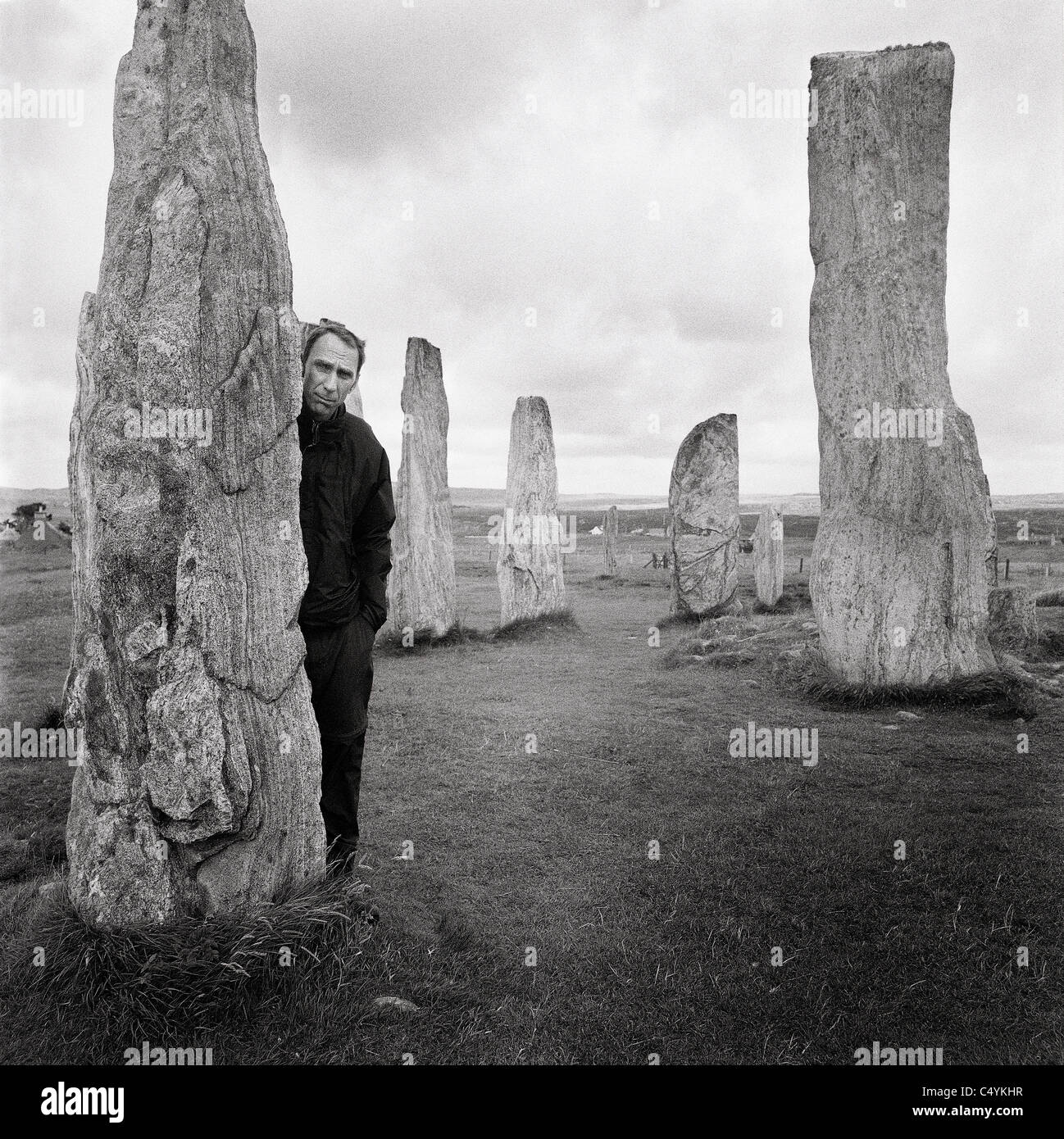 Will Self à Callanish Stones, Isle Of Lewis, Outer Hebrides Banque D'Images