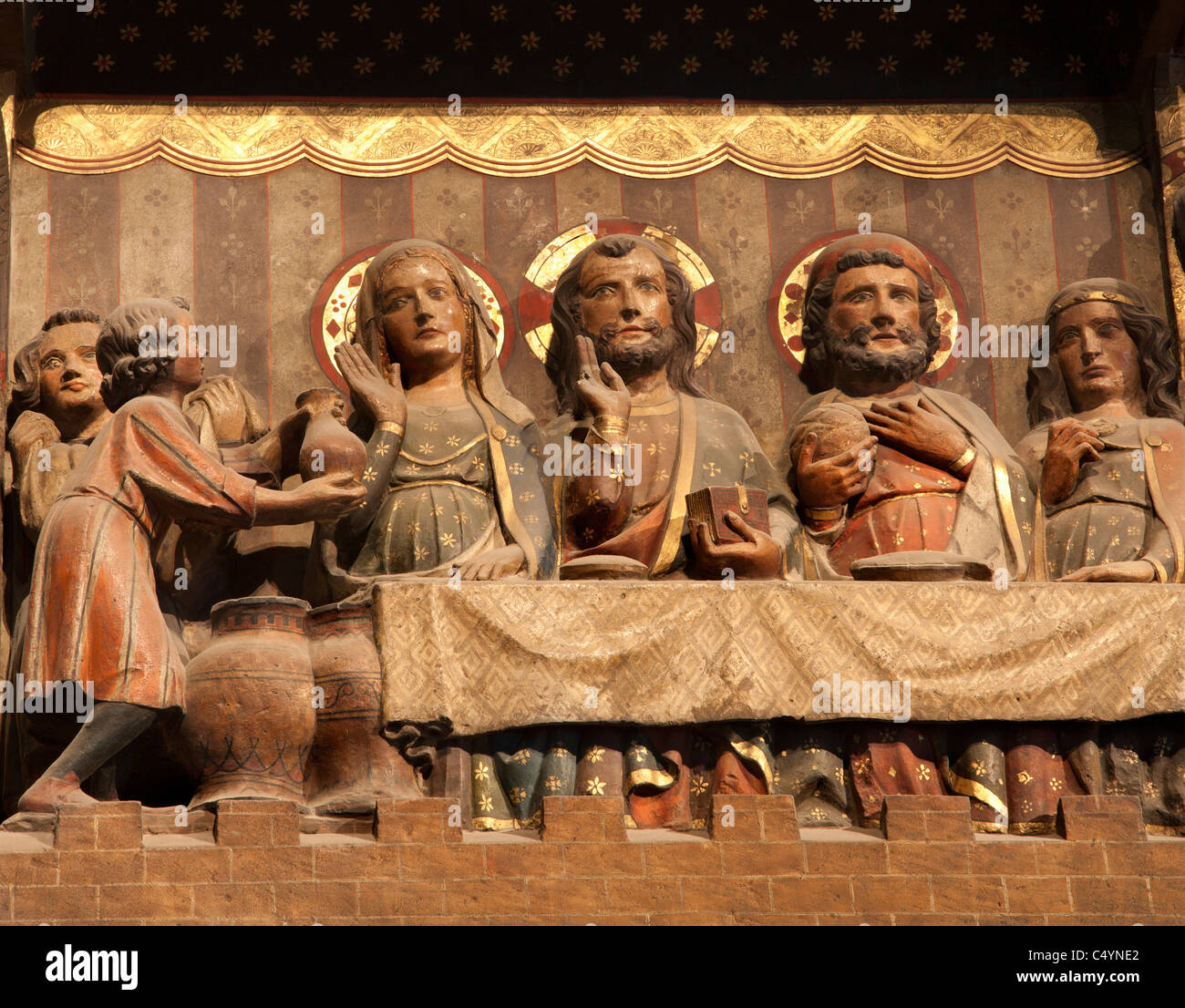 Jésus par miracele de Cana - Cathédrale Notre-Dame de Paris Banque D'Images