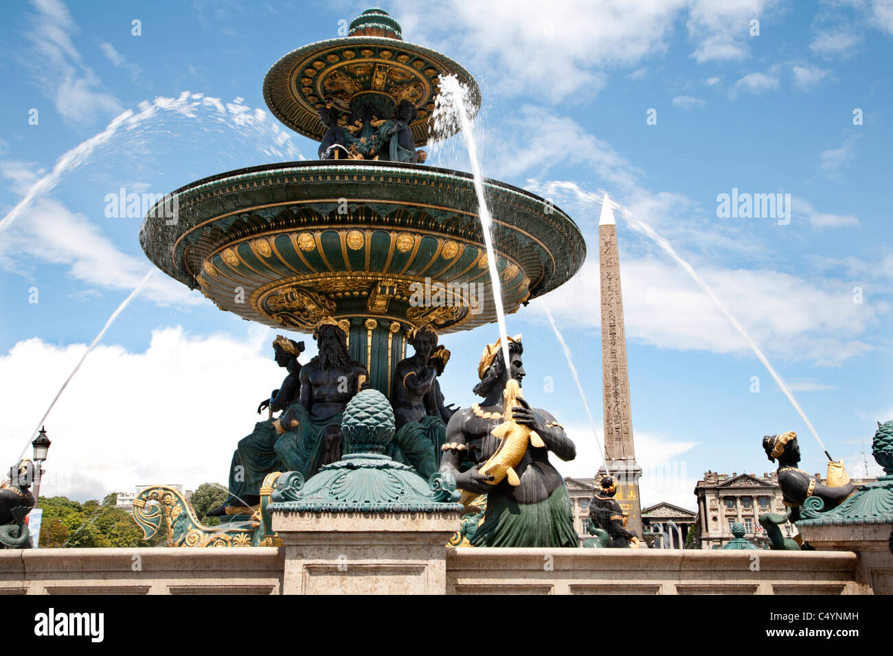 Paris - fontaine de la Place de la Concorde Banque D'Images