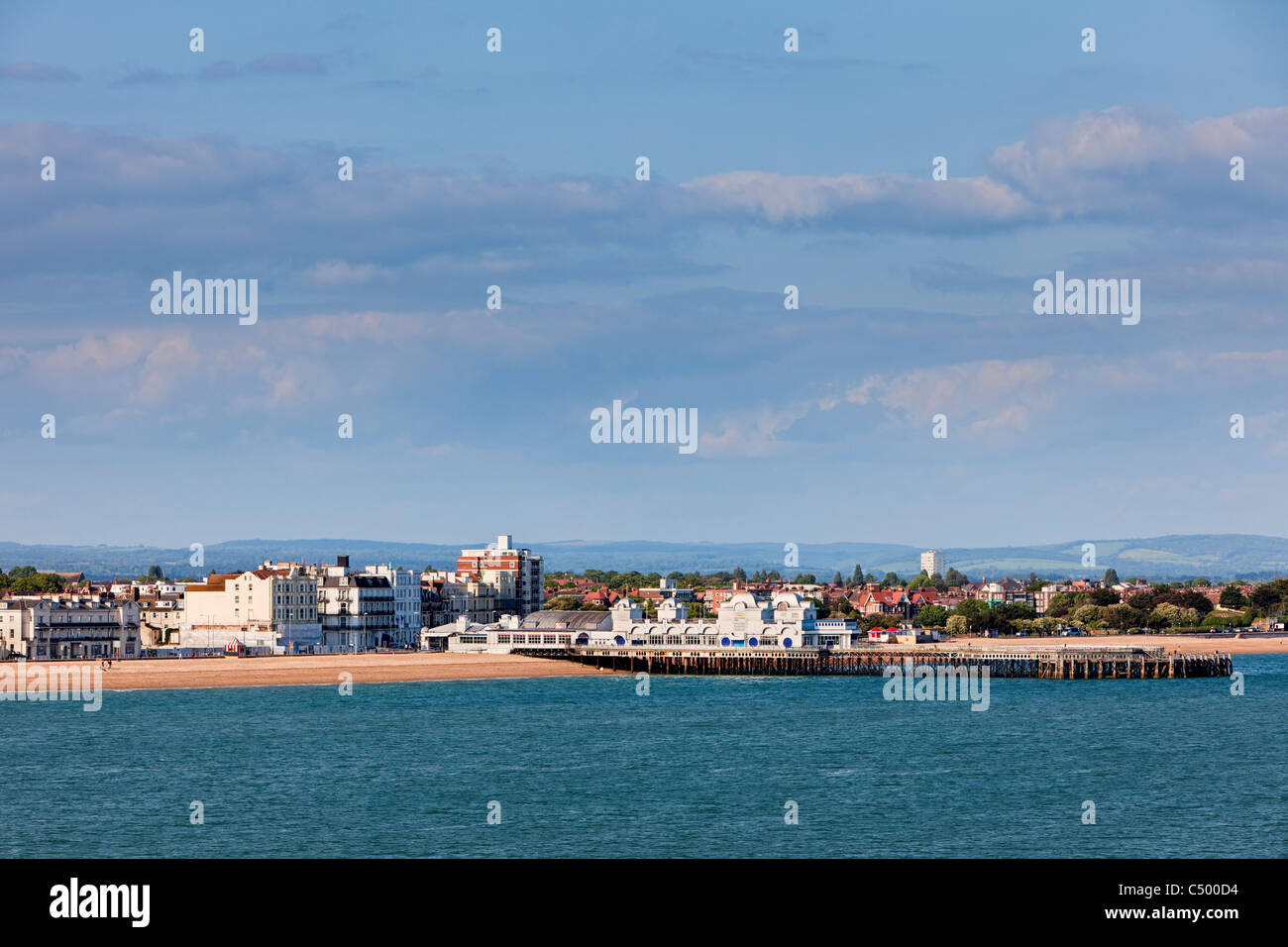 Pier et de la plage de Southsea, Portsmouth, Angleterre, Royaume-Uni Banque D'Images