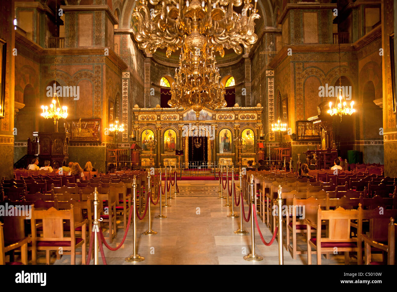 A l'intérieur de l'église Sainte-Sophie de Thessalonique, Macédoine, Grèce Banque D'Images