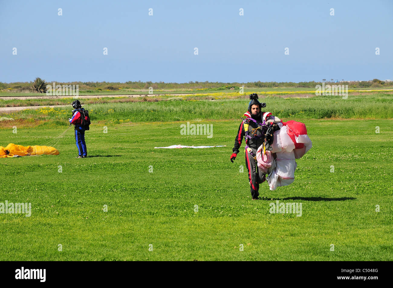 Israël, côte méditerranéenne parachute Banque D'Images