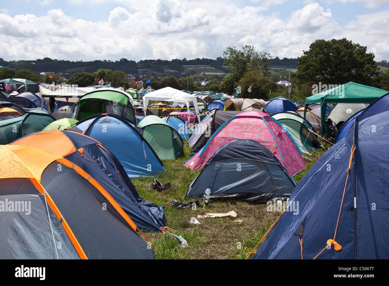 Camping au festival de Glastonbury 2011 Banque D'Images