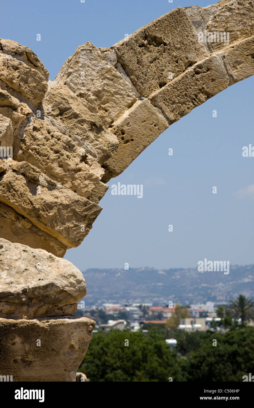 Parc archéologique de Paphos, arch [Ruines de l'église] Chypre Banque D'Images