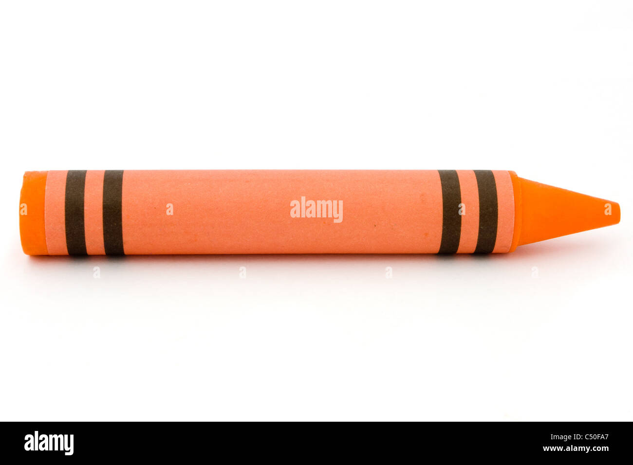 Seul crayon orange isolé sur fond blanc Photo Stock - Alamy