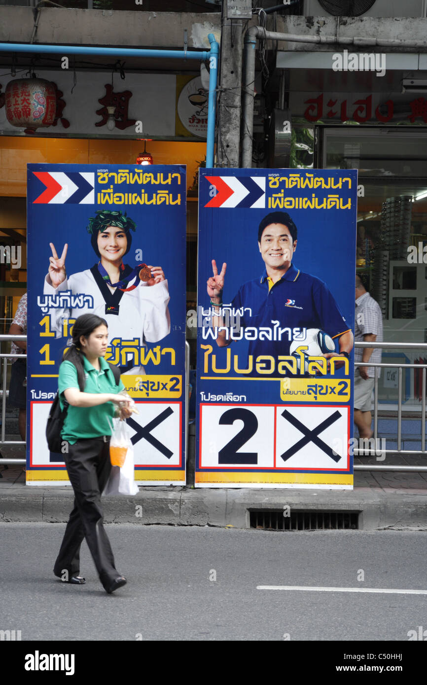 Affiche électorale à Bangkok , Thaïlande Banque D'Images