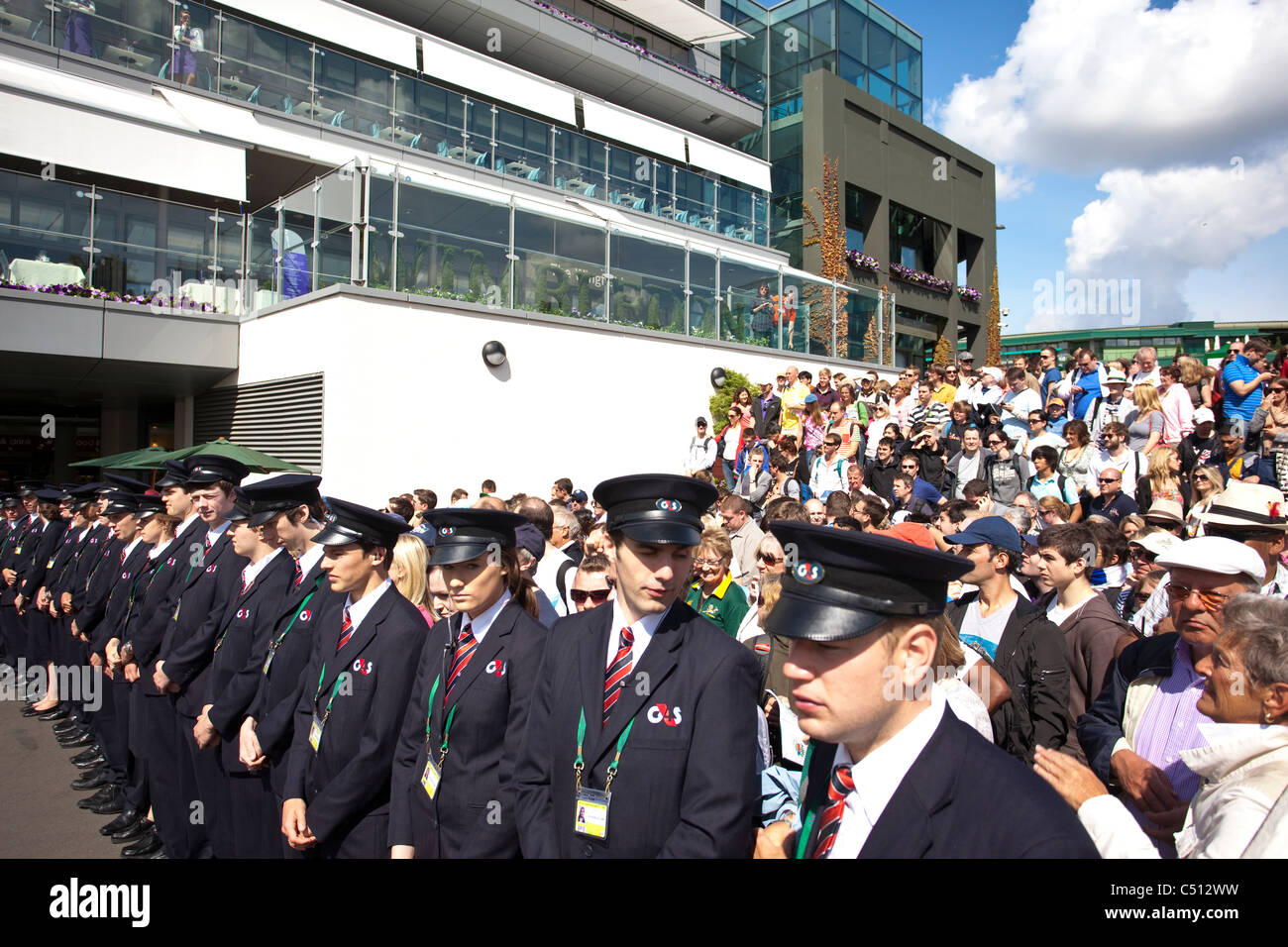 Lignes de sécurité, tennis de Wimbledon 2011, le All England Club, Londres, Wimbledon. United Kingdom.Photo:Jeff Gilbert Banque D'Images