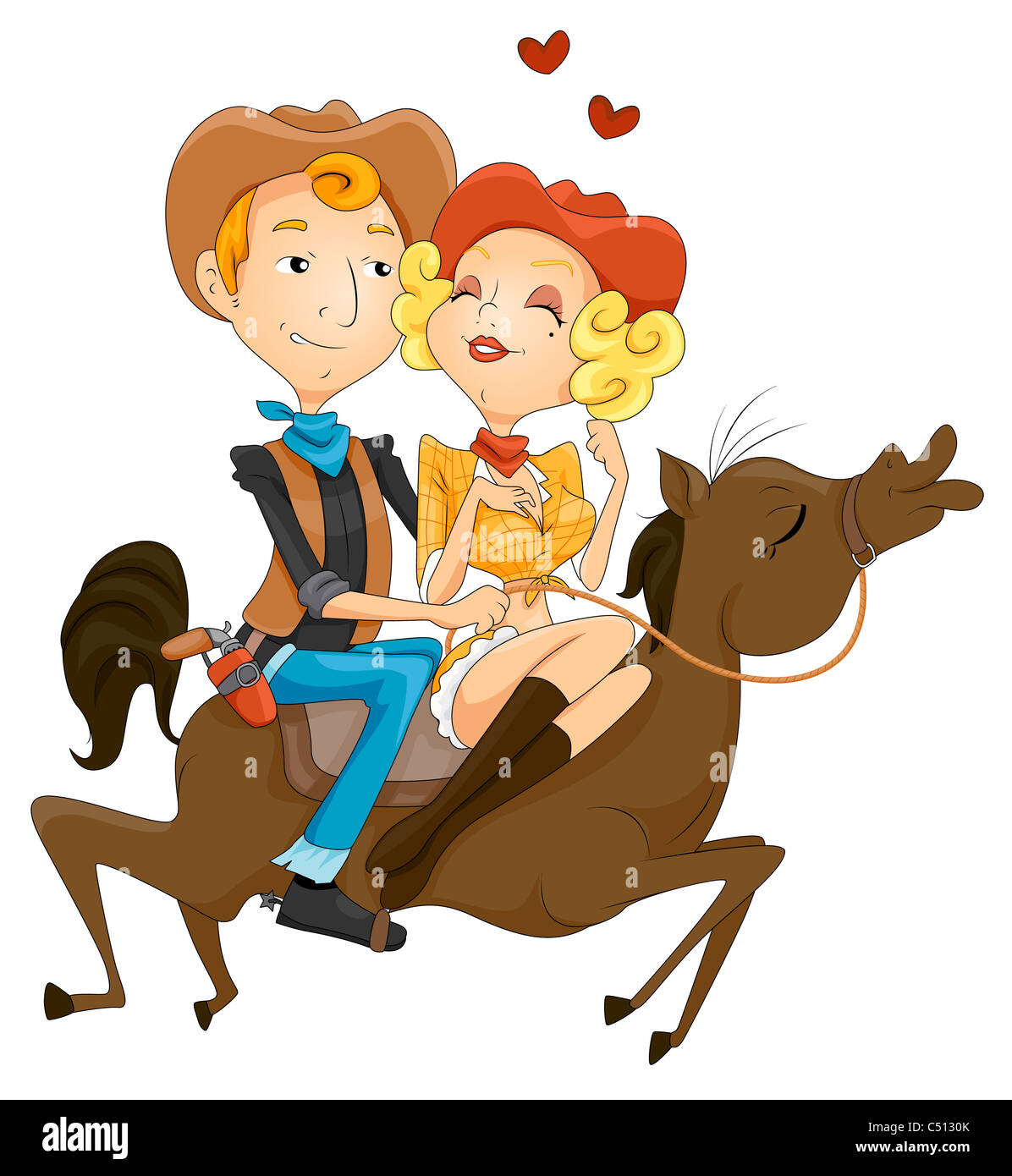 Cowboy Romance with clipping path Banque D'Images