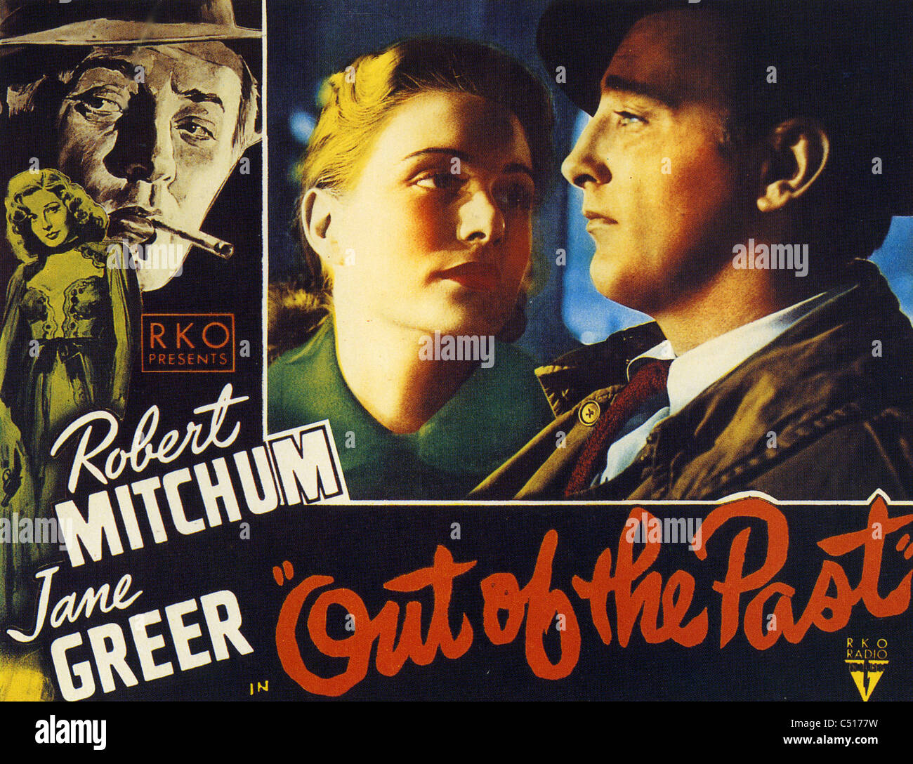 Au cours des 1947 RKO film avec Robert Mitchum et Jane Greer Banque D'Images