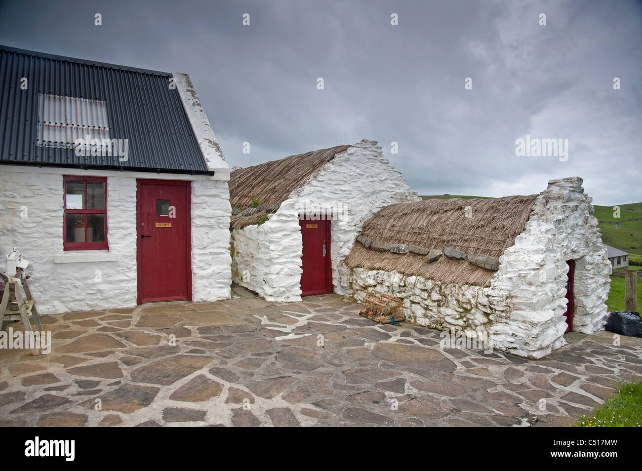 East House Croft, Papil, Groupe d'histoire de Burra Burra Ouest, Cottage, îles Shetland. 7424 SCO Banque D'Images
