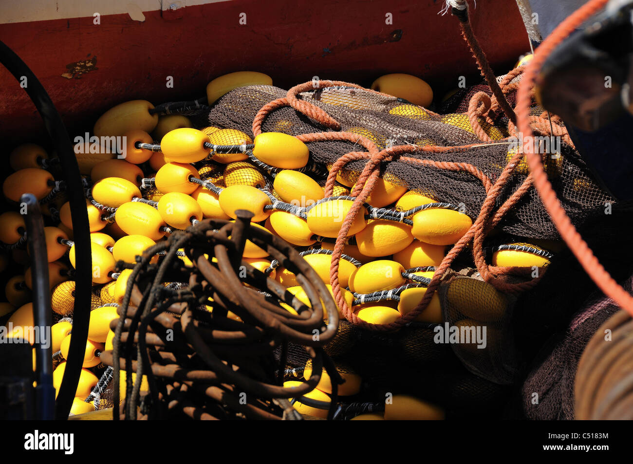 Filet de pêche, le port de Trapani, Sicile, Italie Banque D'Images