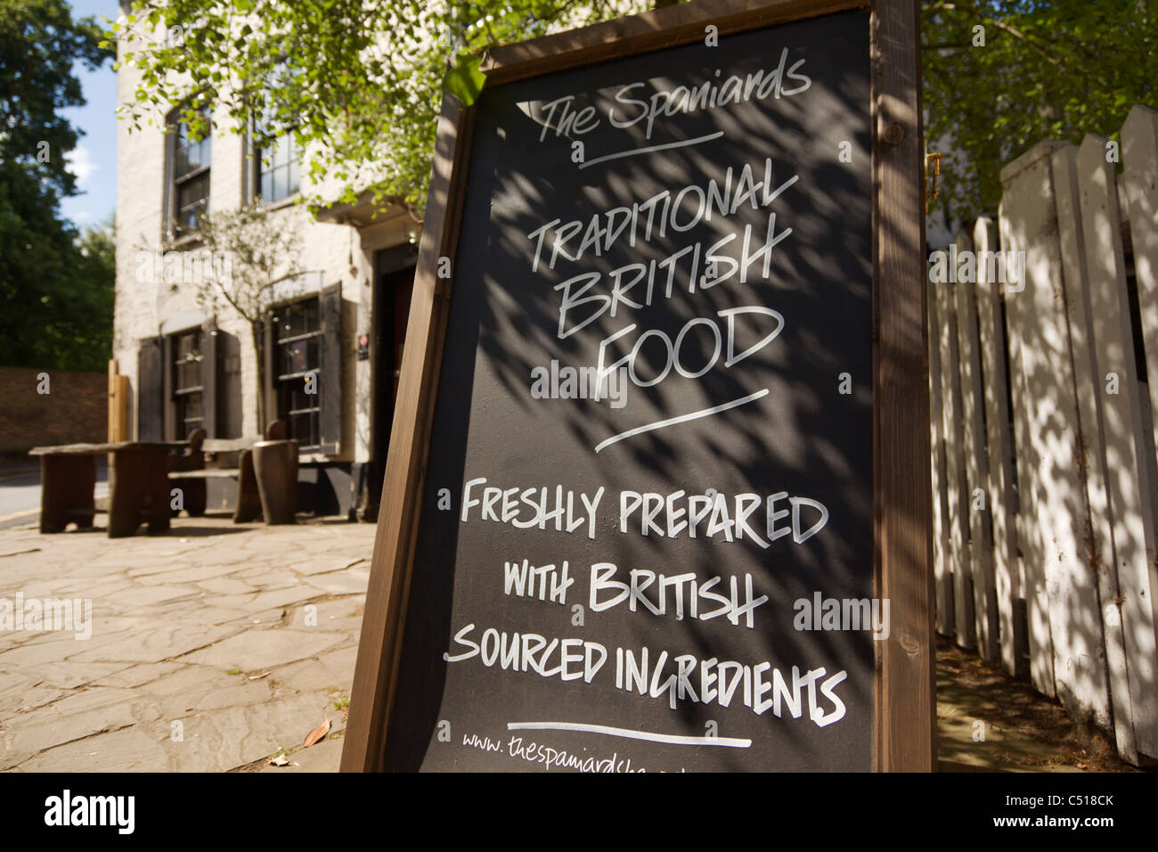 'La cuisine britannique traditionnelle' message blackboard Banque D'Images