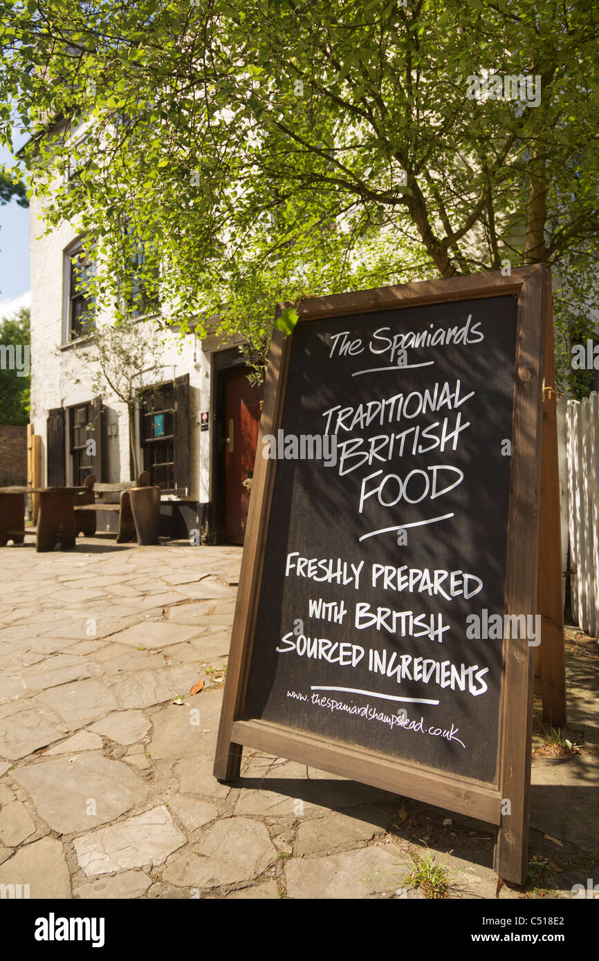 'La cuisine britannique traditionnelle' message blackboard Banque D'Images