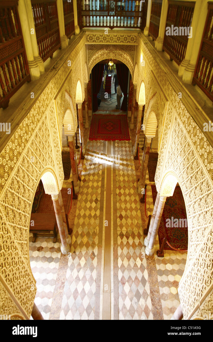 Afrique, Afrique du Nord, Tunisie, Sidi Bou Said, le Centre des musiques arabes et méditerranéennes, de l'intérieur Banque D'Images