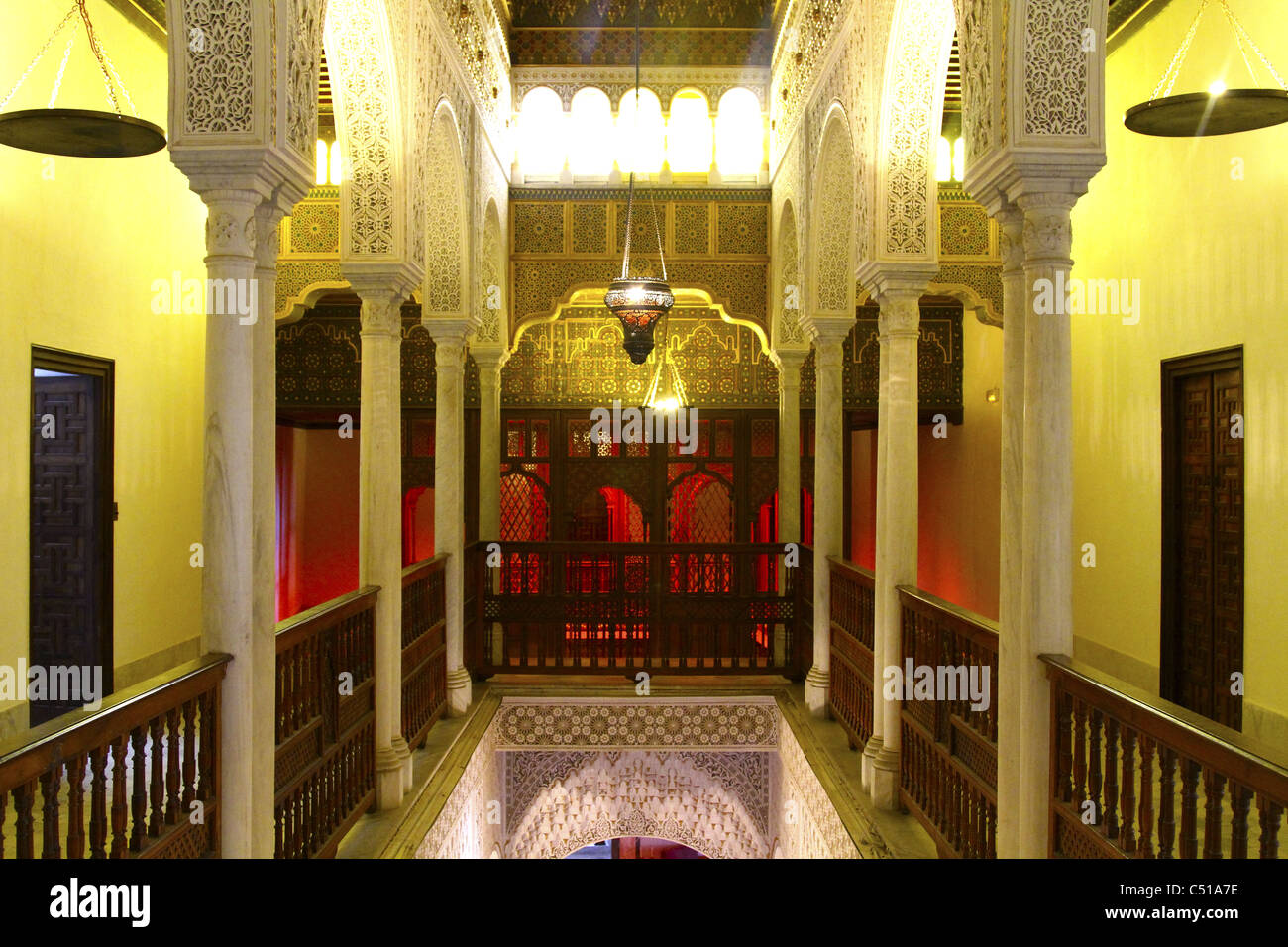 Afrique, Afrique du Nord, Tunisie, Sidi Bou Said, le Centre des musiques arabes et méditerranéennes, de l'intérieur Banque D'Images