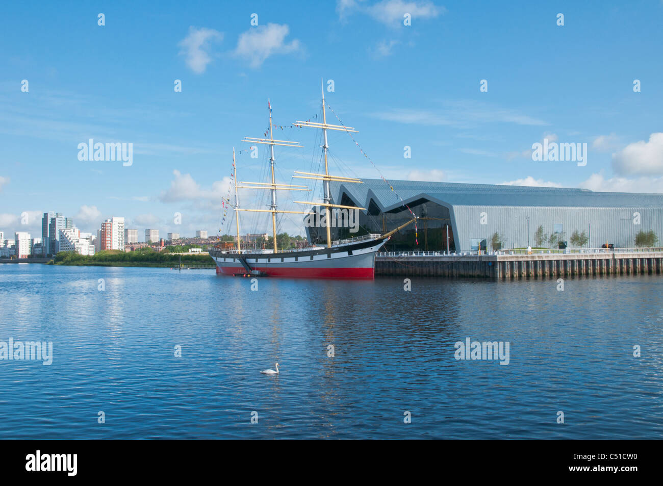 SV Glenlee accosté à côté de Riverside Museum Musée du Transport et voyage Yorkhill Quay Glasgow Ecosse Banque D'Images