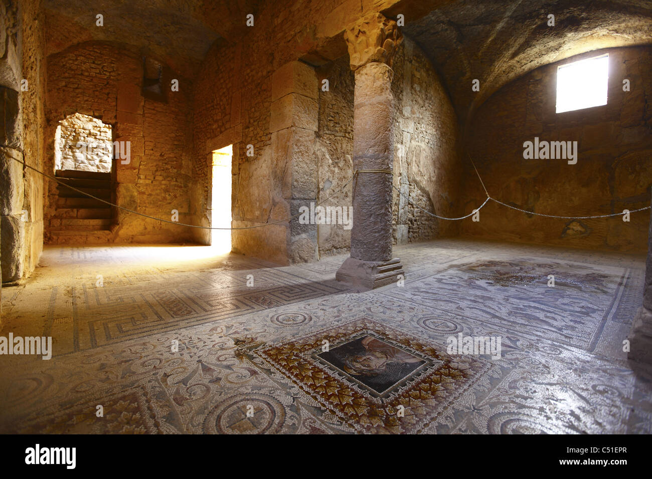 L'Afrique, Tunisie, BULLA REGIA Site Archéologique, vestiges romains, métro Villa romaine, Maison d'Amphitrite Banque D'Images