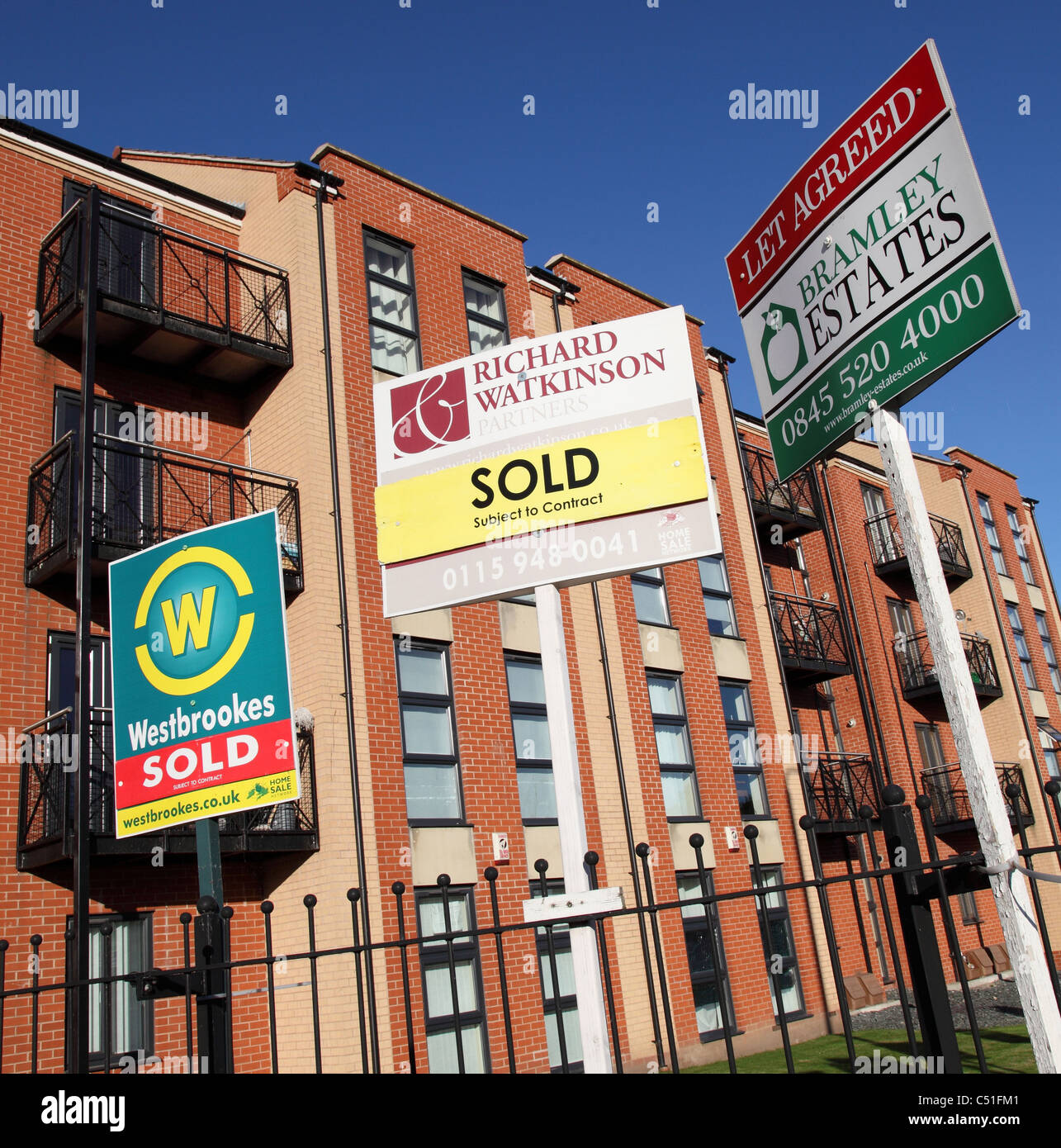 Appartements vendus et laisser à Nottingham, Angleterre, Royaume-Uni Banque D'Images