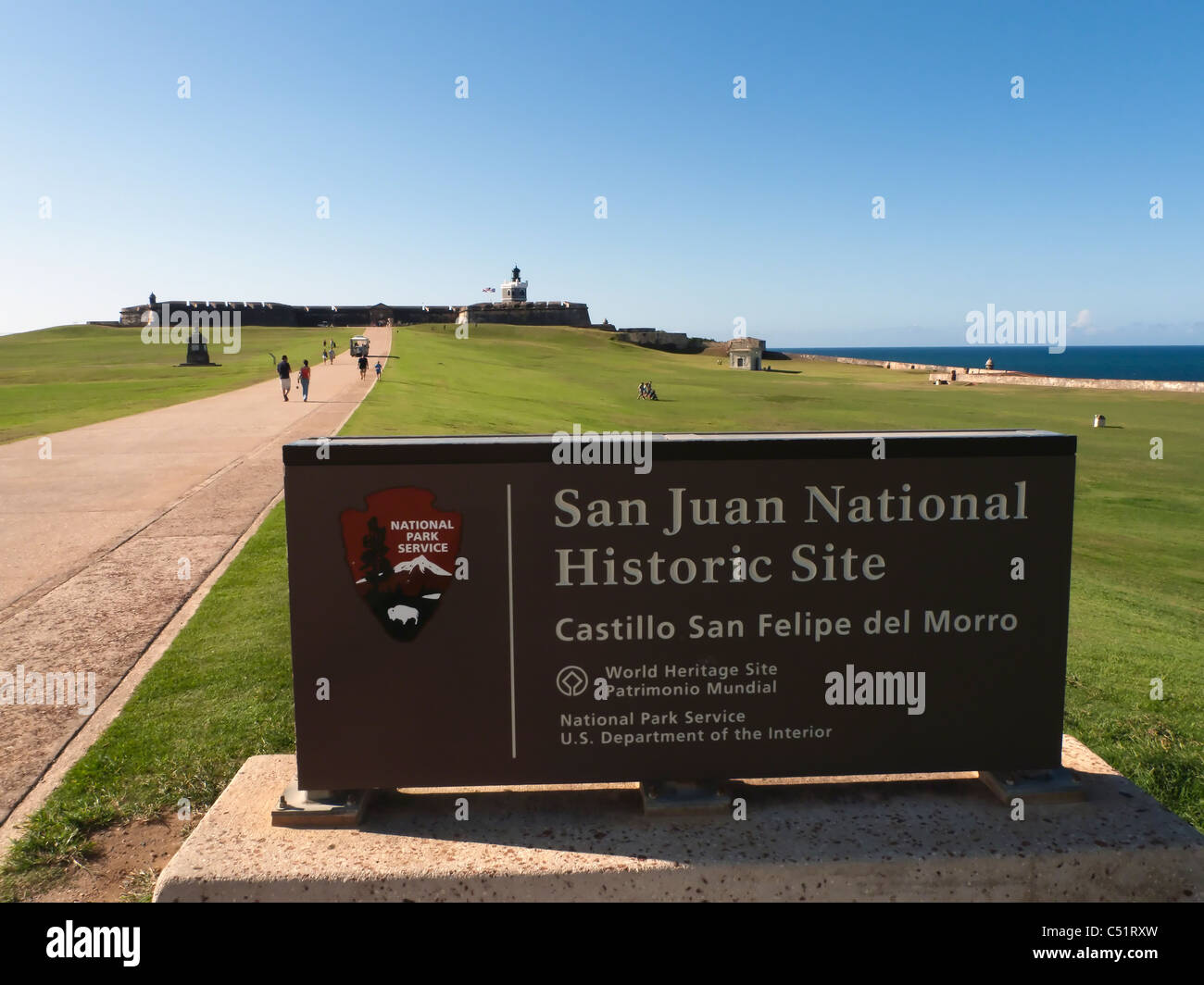 Panneau d'entrée du Fort de San Felipe del Morro, San Juan, Puerto Rico Banque D'Images