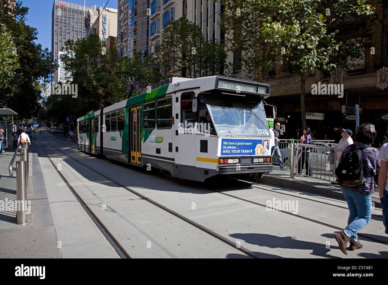 Le tramway électrique de Bourke Street, Melbourne, Victoria Banque D'Images