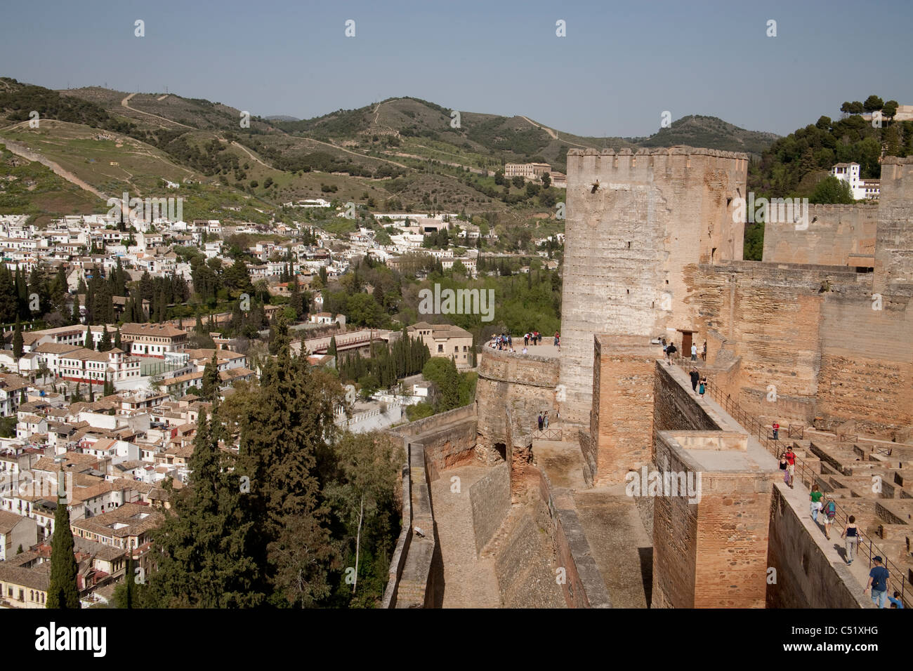 Grenade Espagne Alhambra Albaicin mur ruines forteresse Alcazaba Banque D'Images