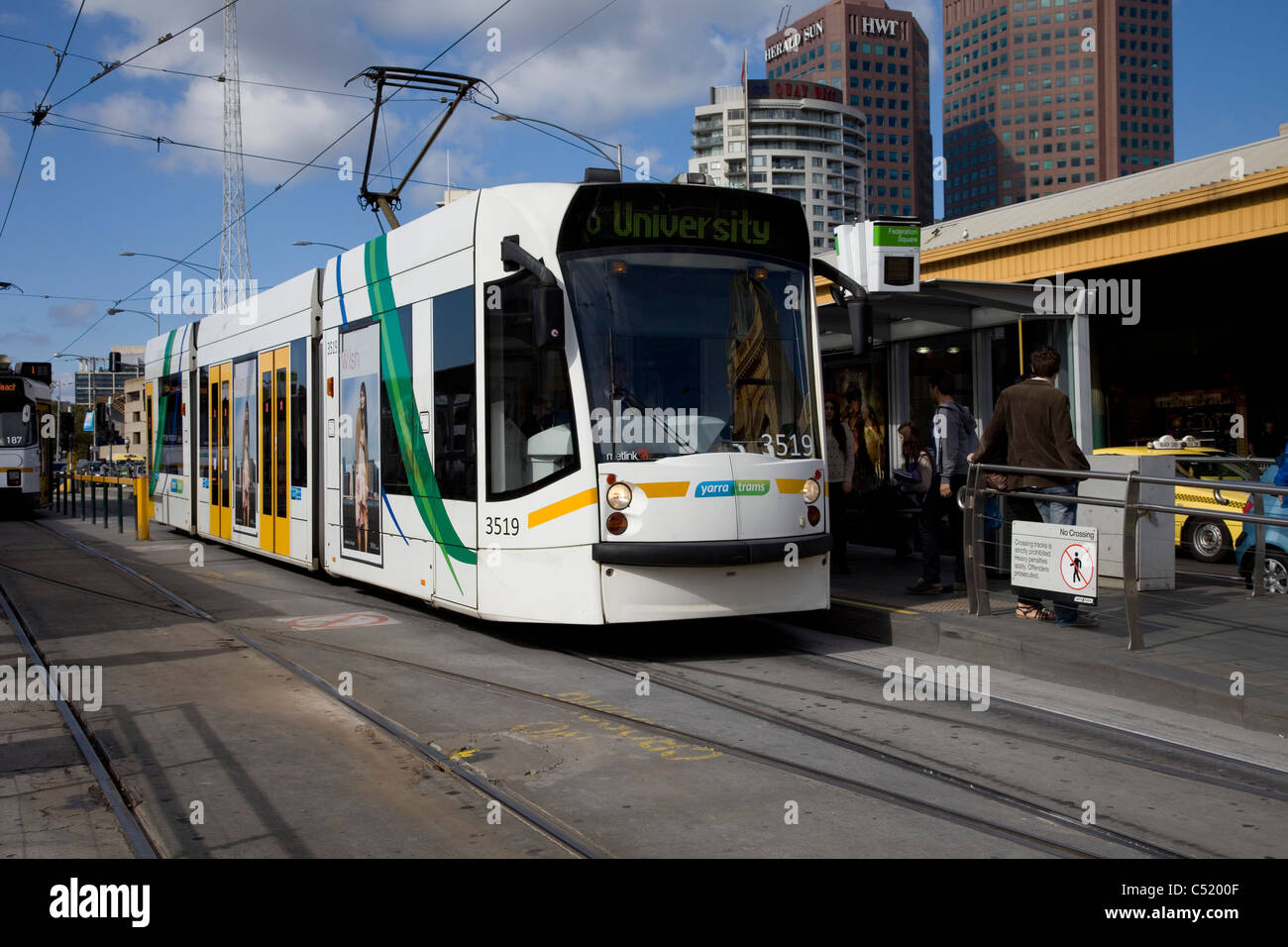 Le tramway électrique à Melbourne, Victoria Banque D'Images