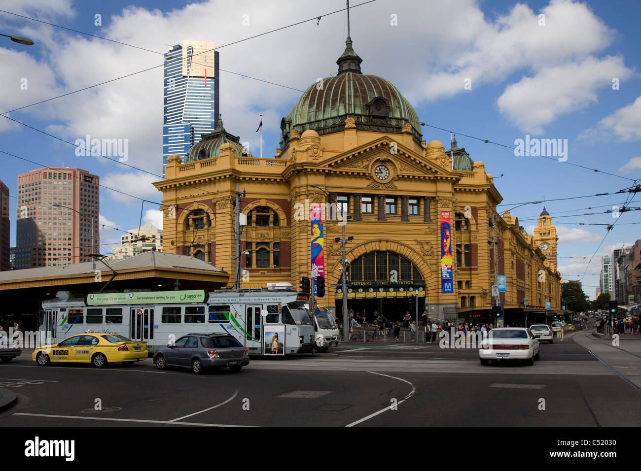 Le hall et l'entrée principale de la gare de Flinders Street Melbourne, Victoria, Australie. Banque D'Images