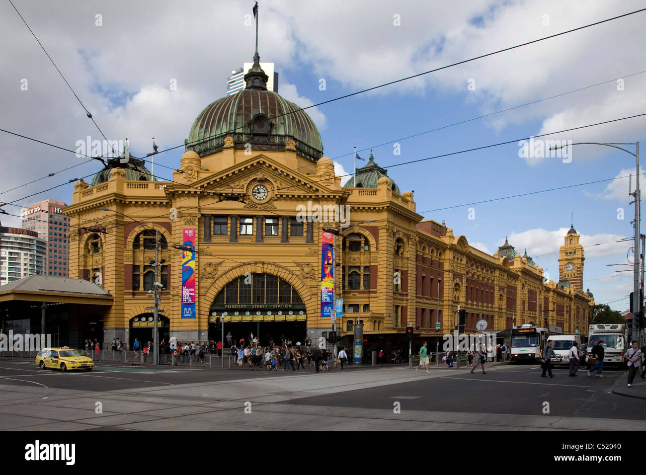 Le hall et l'entrée principale de la gare de Flinders Street Melbourne, Victoria, Australie. Banque D'Images