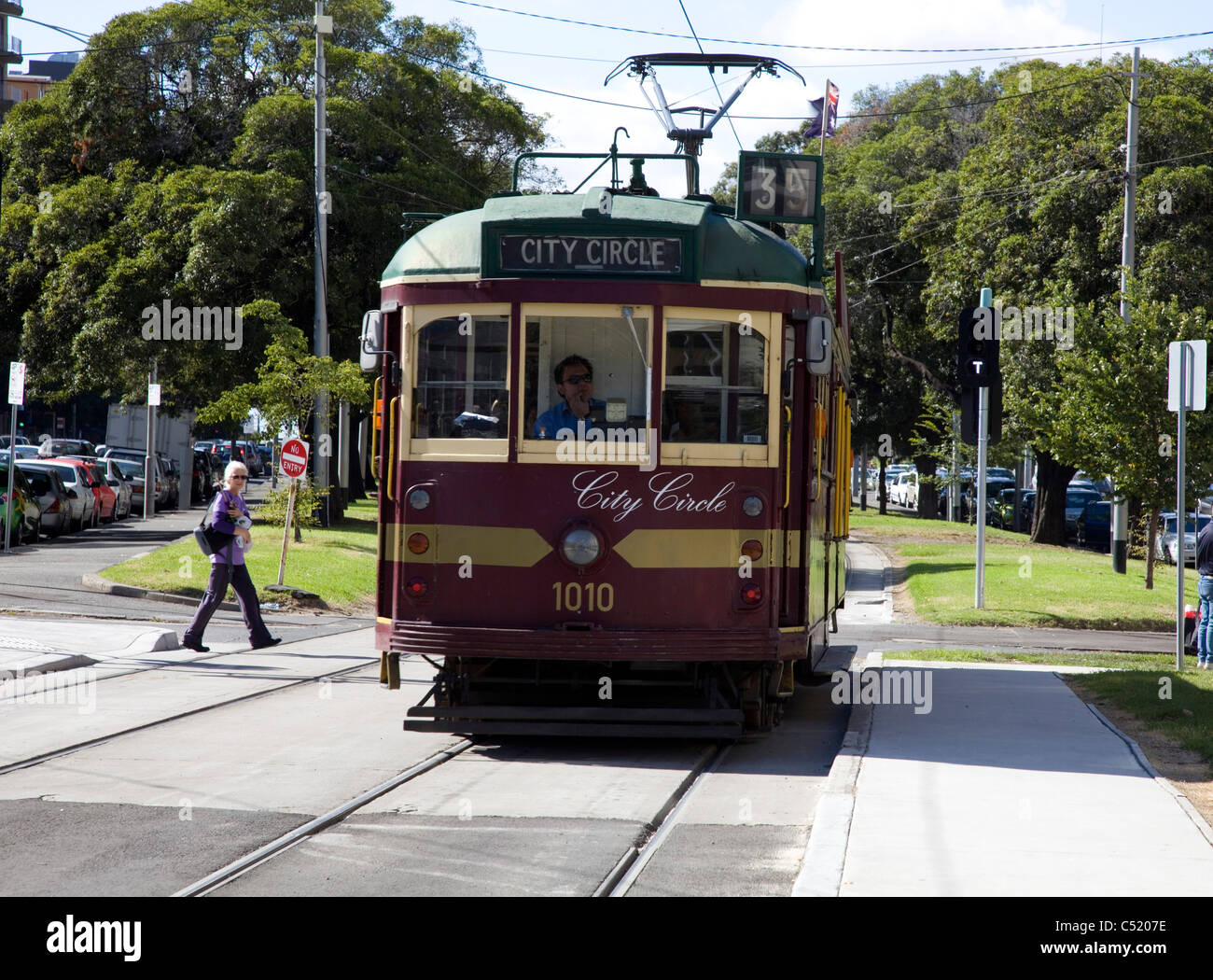 Libre de Melbourne City Circle Tram Banque D'Images