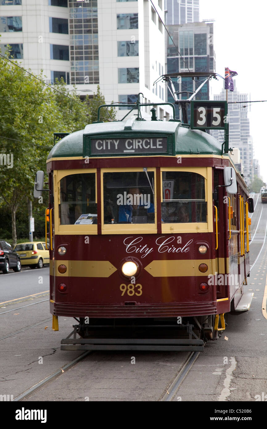 Libre de Melbourne City Circle Tram Banque D'Images