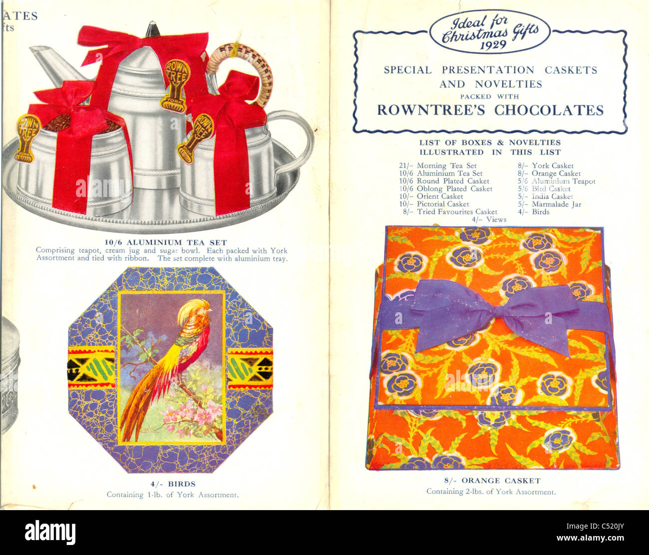 Liste de prix pour Rowntree's Chocolates Banque D'Images